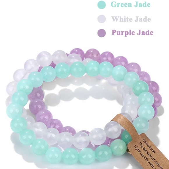 Set of three gemstone bracelets - Picture 2 of 2
